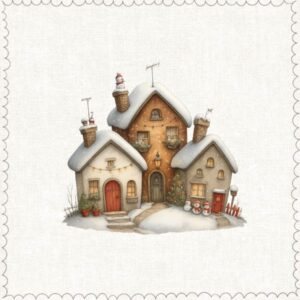 Transfer DTF Mini casitas navidad