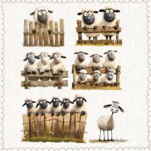 Transfer DTF ovejas en verja 1