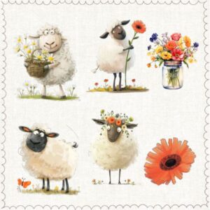 Tranfer DTF Ovejas flor